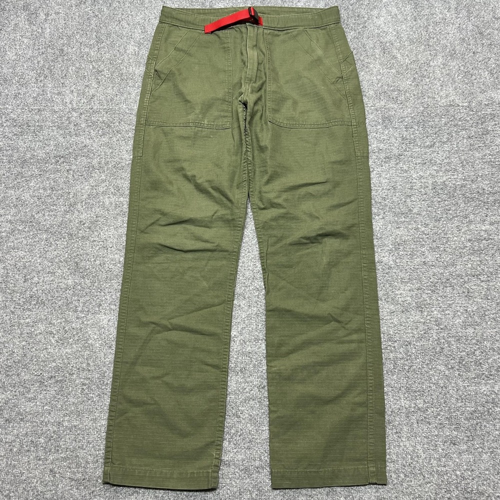 Topo Designs Pants Mens Medium Green Cotton Canvas Chino Belted USA Workwear